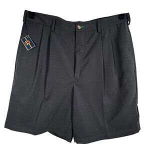 VTG Tommy Hilfiger Mens Gray High Rise Classic Fit Golf Pleated Shorts Size 36